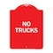 Signmission Designer Series Sign-Truck Sign No Trucks, Red & White Aluminum Sign, 18" x 24", RW-1824-22786 A-DES-RW-1824-22786 - alternate 1